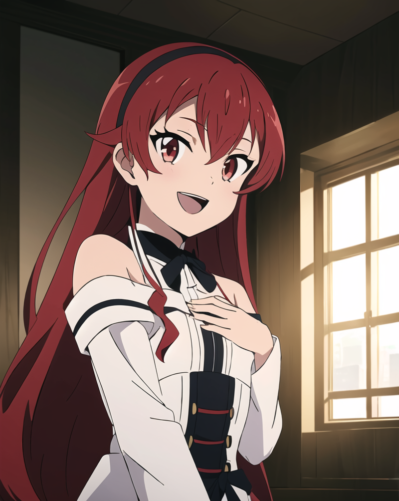 3978527598-643003620-mushoku tensei style, eris greyrat, masterpiece, ultra-detailed, highly detailed, best quality, 1girl, hands behind back, lookin.png